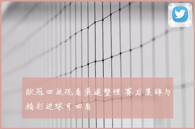 欧冠回放观看渠道整理 赛后集锦与精彩进球可回看